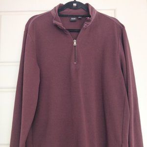 Men's Hugo Boss Piceno 30 Light Burgundy Zip Pullover - XL Reg Fit